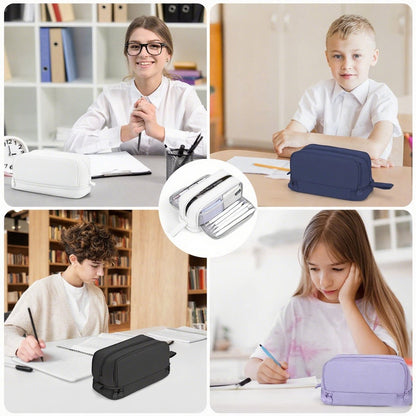 Pencil Case - Pencil Case - Pencil Case for Boys and Girls - Multifunctional Compartment Pencil Case - School Supplies - 22x11x9.5cm - Purple - Image 5