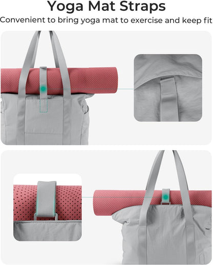 Women's Handbags - Women's Shoulder Bags - Women's Zippered Tote Bags - Large Shoulder Bags - Crossbody Bags - Women's Bags - Beach Bags - Yoga/Fitness/Travel Bags - Grijs - Image 6
