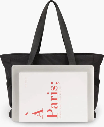 Women's Handbags - Zippered Tote Bag - Large Shoulder Bag - School Bag - Crossbody Bag - Laptop Bag - Handbag - Tote Bag - Weekend Bag - Shopping Bag - Beach Bag - Yoga/Fitness/Travel Bag - Black - Image 8