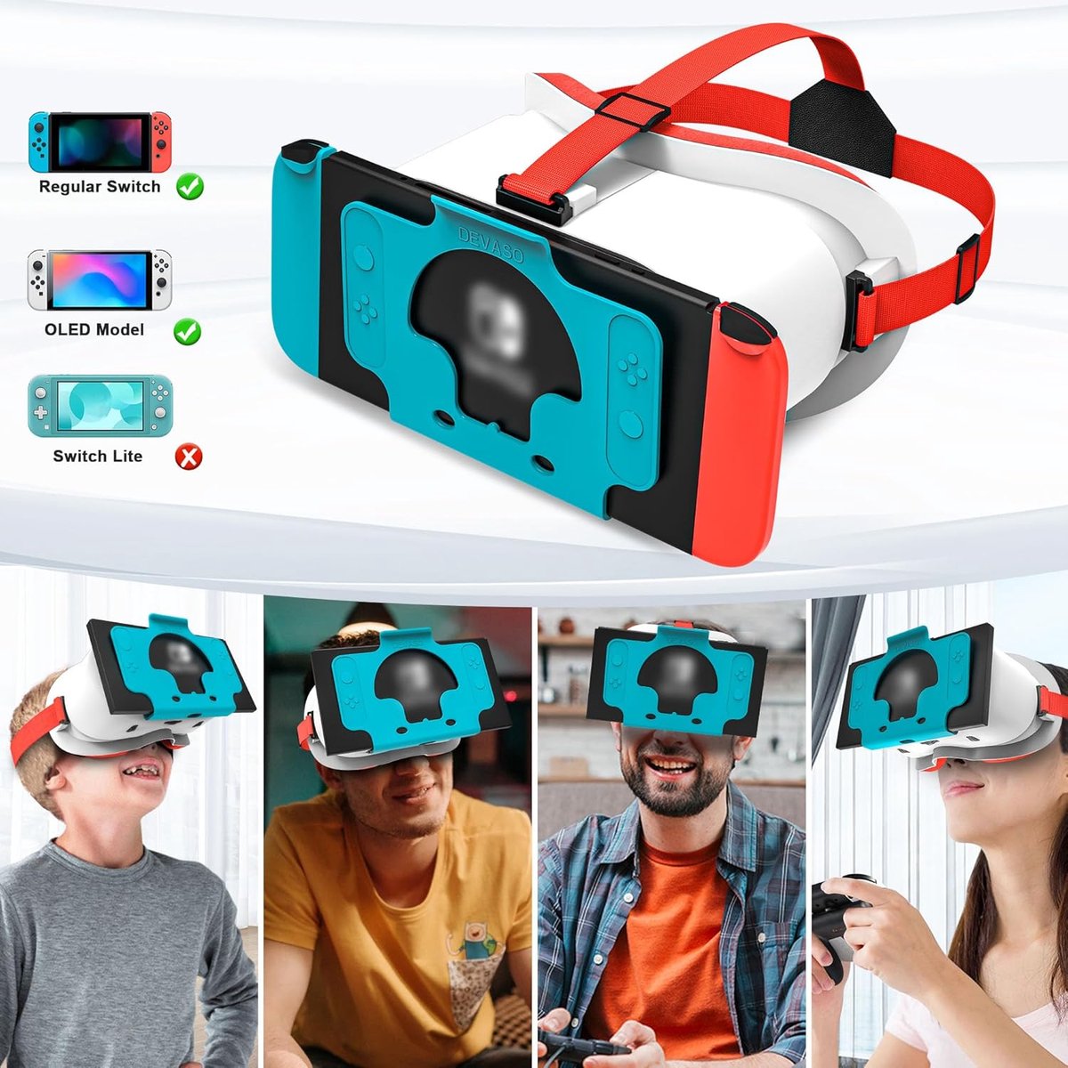 Compatible with Nintendo Switch VR headsets and OLED models, VR virtual reality glasses with adjustable HD lenses, comfortable headband, suitable for Nintendo Switch OLED VR 3D gaming glasses, suitable for boys - Image 2