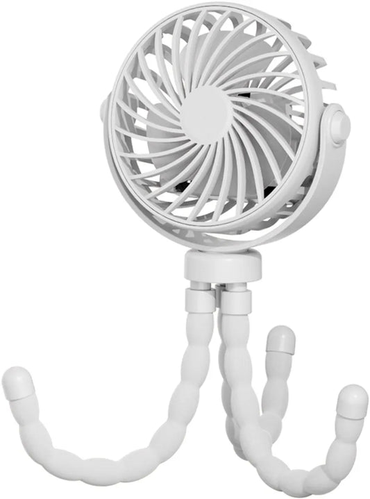 Handheld Fan - Rechargeable Portable Fan - Wit - Cordless Table Fan - Mini Stroller Fan - 3 Modes - Mini Fan - Festival Fan - Octopus Fan