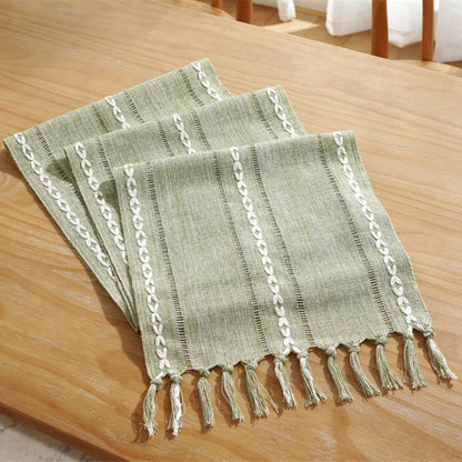 Striped Woven Table Runner - Embroidered Woven Table Runner with Tassels - Bohemian Style Striped Woven Table Runner - For Parties, Christmas, Kitchen, Dinner, Birthday Table Decorations - 33 x 305 cm - Image 6