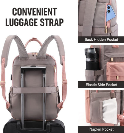 Nieuwe 2025 Backpack - 40L Travel Bag - Maximum Capacity - Laptop Backpack - School Backpack - For School and University Trips - Pink/Grey - Image 2