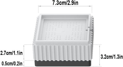 Universal anti-vibration feet - 4x square furniture risers - Stackable table feet for washing machine, non-slip stabilizers for washing machines and furniture (3.3 cm (1.3 inch), White) - Image 2