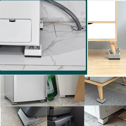 Universal anti-vibration feet - 4x square furniture risers - Stackable table feet for washing machine, non-slip stabilizers for washing machines and furniture (3.3 cm (1.3 inch), White) - Image 4