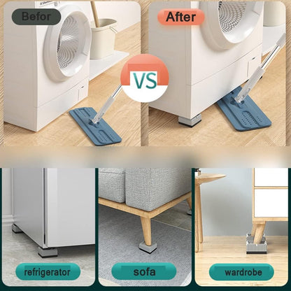 Universal anti-vibration feet - 4x square furniture risers - Stackable table feet for washing machine, non-slip stabilizers for washing machines and furniture (3.3 cm (1.3 inch), White) - Image 6
