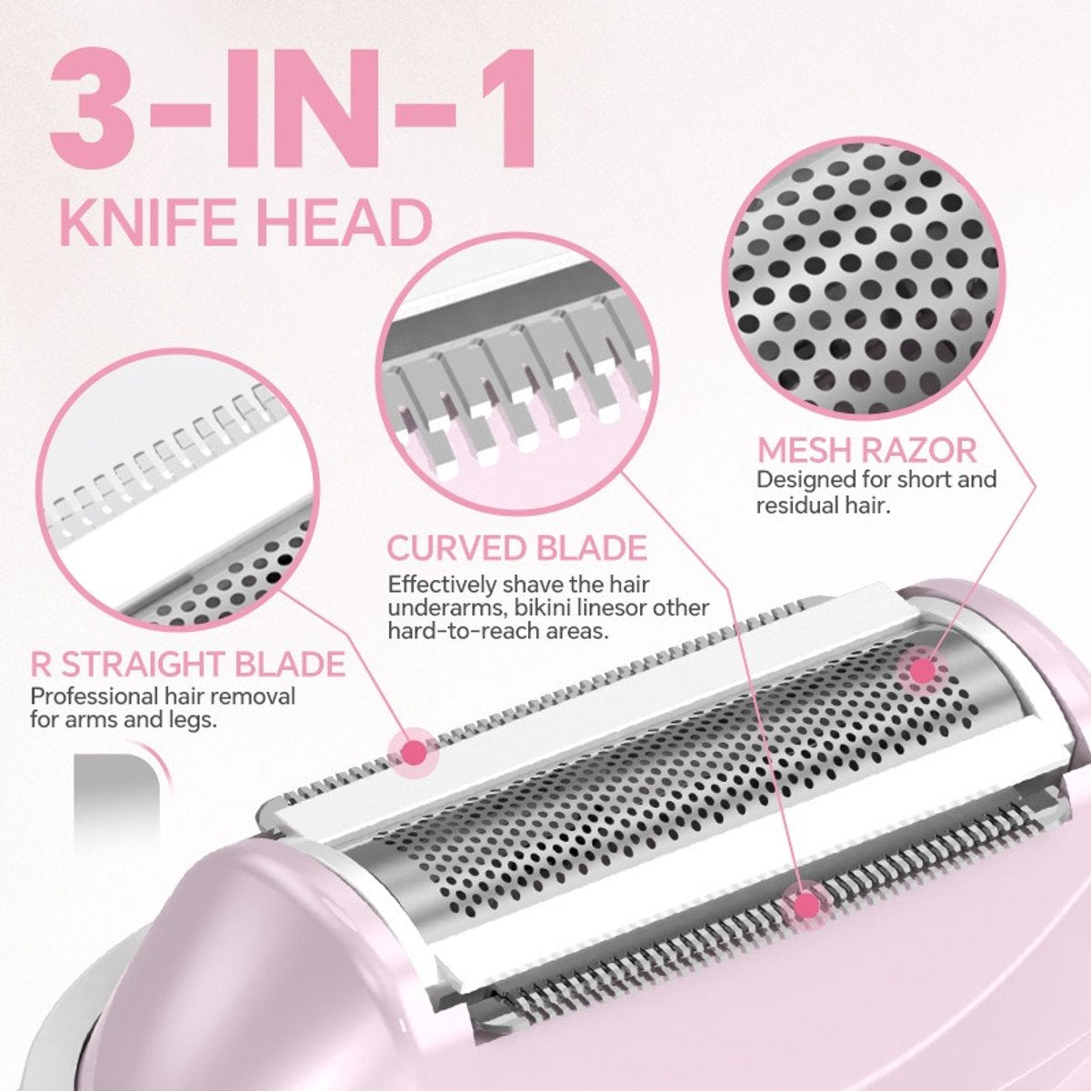Electric shavers for women - Electric shaver - Trimmer - Epilator - Hair removal devices - Facial hair removal - Bikini trimmer - for body, underarms, legs and bikini line - compact - Image 6