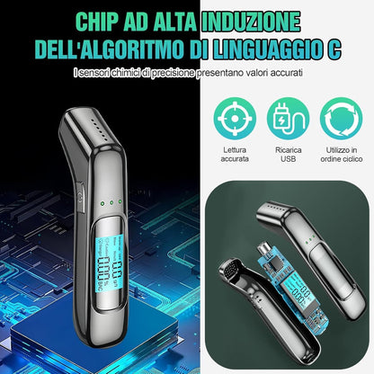 Breathalyzer - Digital Breathalyzer - Portable Breathalyzer - Breathalyzer - With HD LED and high-sensitivity chip - USB rechargeable - Highly accurate breathalyzer for drunk driving - Road safety - Image 7