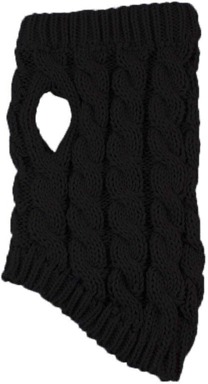 Dog Coat - Dog Sweater Vest - Warm Dog Coat - Winter Dog Sweater - Soft Knitted Wool Dog Clothes - Crochet Coat - Perfect for Small Dogs - Medium-Sized Dogs - Size M - Black - Image 6