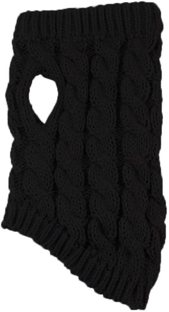 Dog Coat - Dog Sweater Vest - Warm Dog Coat - Winter Dog Sweater - Soft Knitted Wool Dog Clothes - Crochet Coat - Perfect for Small Dogs - Medium-Sized Dogs - Size M - Black - Image 6