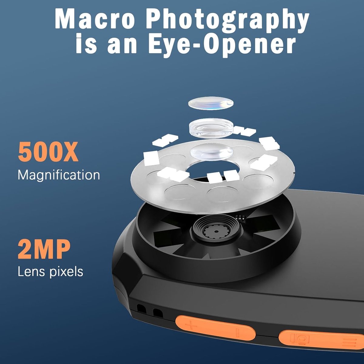 Microscope - Children's Microscope - Portable Digital Microscope for Children and Adults - 5.1 cm Color Screen - 500x Magnification - 8 Built-in LED Lights - Image 2