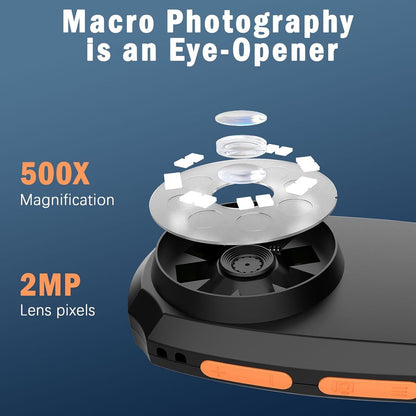 Microscope - Children's Microscope - Portable Digital Microscope for Children and Adults - 5.1 cm Color Screen - 500x Magnification - 8 Built-in LED Lights - Image 2