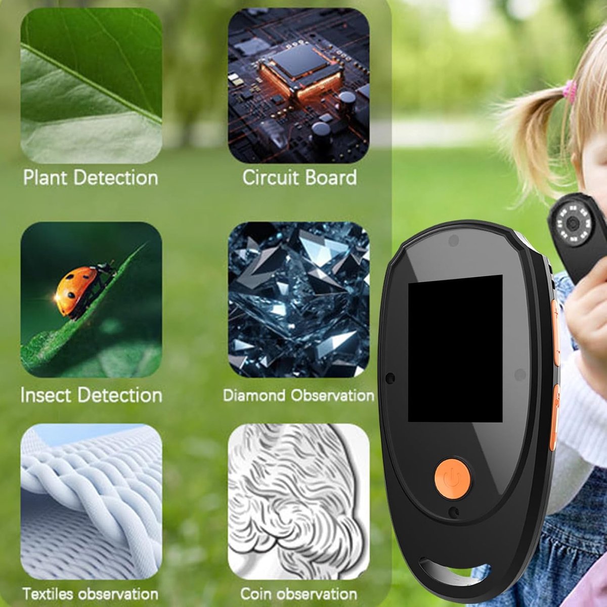 Microscope - Children's Microscope - Portable Digital Microscope for Children and Adults - 5.1 cm Color Screen - 500x Magnification - 8 Built-in LED Lights - Image 6
