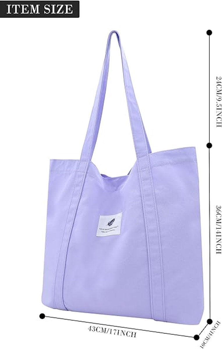 Handbags, shopping bags, women's fabric bags, tote bags, plain shoulder bags, lightweight and large capacity student beach bags - Image 3