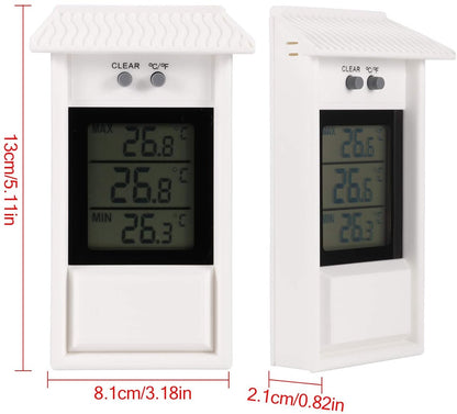 Indoor and outdoor thermometer - Thermometer - Hygrometer - Weather station - Digital thermometer - Weatherproof for indoor and outdoor use - Wit - Image 5
