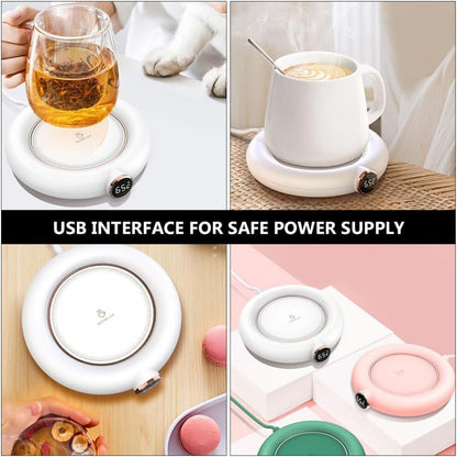Cup or mug warmer - Heating plate - Coffee cup warmer - Tea cup warmer - Thermal heating plate - Heated coaster - USB coffee warmer for home, office or study use - Wit - Image 3