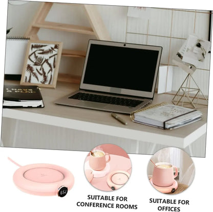 Mug or cup warmer - Heating plate - Coffee cup warmer - Tea cup warmer - Thermal heating plate - Heated coaster - USB coffee warmer for home, office, or desk use - Pink - Image 4
