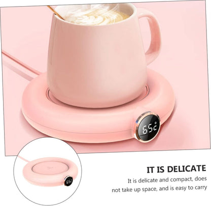 Mug or cup warmer - Heating plate - Coffee cup warmer - Tea cup warmer - Thermal heating plate - Heated coaster - USB coffee warmer for home, office, or desk use - Pink - Image 5