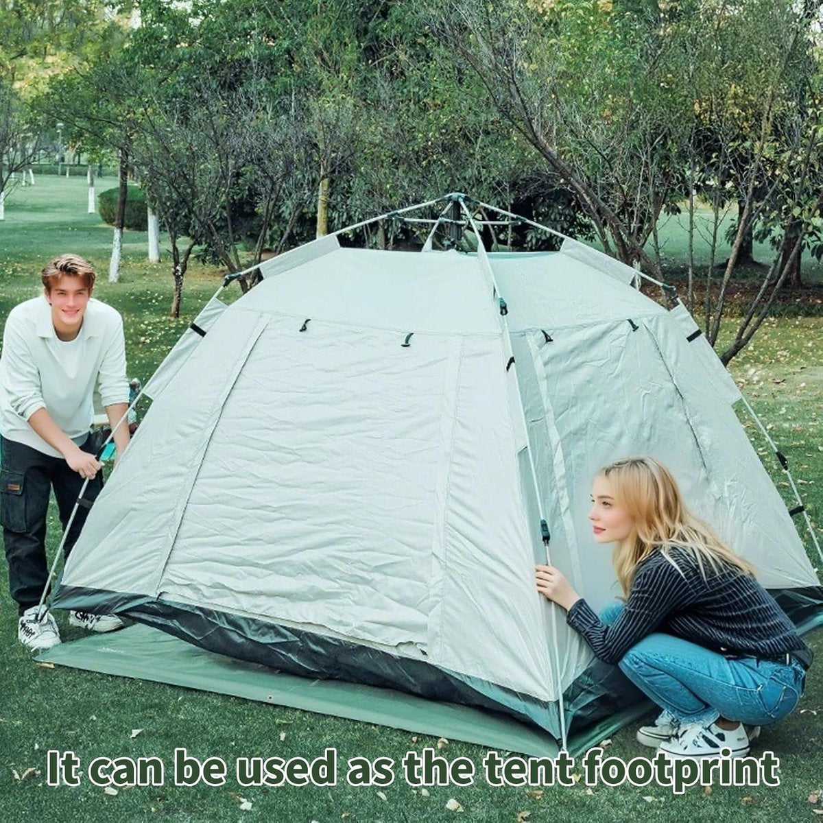 Waterproof camping tarp 2x1.5m - With rings - Heavy-duty groundsheet for tents, outdoor blankets and hammocks - Image 4