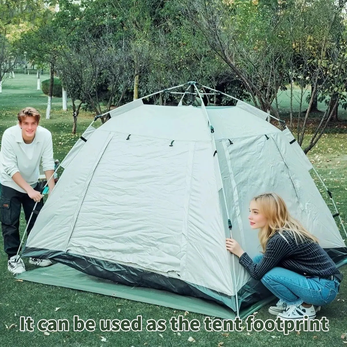 Waterproof camping tarp 2x1.5m - With rings - Heavy-duty groundsheet for tents, outdoor blankets and hammocks - Image 4