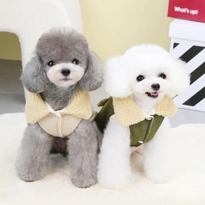Dog Coat - Extreme Cold Weather Coat - Winter Dog Coat - Warm Dog Coat - Windproof Dog Coat - Velvet Dog Coat - Thick Winter Clothing - Fur Collar - Perfect for Dogs - Size XXL - Khaki - Image 3