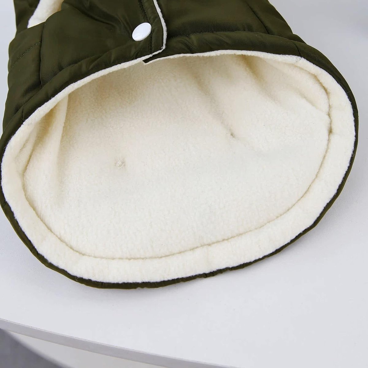 Dog Coat - Extreme Cold Weather Coat - Winter Dog Coat - Warm Dog Coat - Windproof Dog Coat - Velvet Dog Coat - Thick Winter Clothing - Fur Collar - Perfect for Dogs - Size XXL - Green - Image 6
