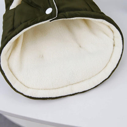 Dog Coat - Extreme Cold Weather Coat - Winter Dog Coat - Warm Dog Coat - Windproof Dog Coat - Velvet Dog Coat - Thick Winter Clothing - Fur Collar - Perfect for Dogs - Size XXL - Green - Image 6