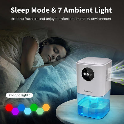 Dehumidifier - Ultra-Quiet Smart Dehumidifier - Home Dehumidifier - Ultra-Quiet Portable Dehumidifier - For Drying Laundry - Dehumidifies Bedrooms, Bathrooms, Wardrobes, and Caravans - White - Image 2