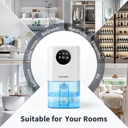 Dehumidifier - Ultra-Quiet Smart Dehumidifier - Home Dehumidifier - Ultra-Quiet Portable Dehumidifier - For Drying Laundry - Dehumidifies Bedrooms, Bathrooms, Wardrobes, and Caravans - White - Image 3