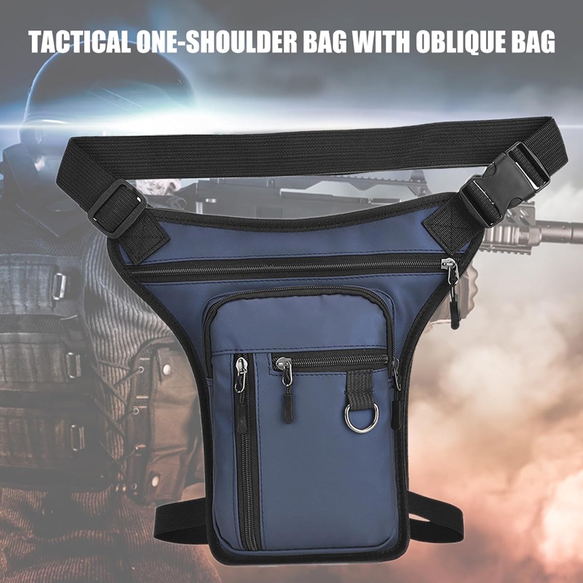 Waterproof Outdoor Waist and Leg Bag with Adjustable Straps for Men and Women - Blauw - Image 3