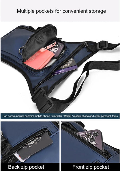 Waterproof Outdoor Waist and Leg Bag with Adjustable Straps for Men and Women - Blauw - Image 7