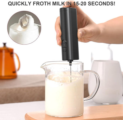 Milk Frother - Milk Frothers - Manual Milk Frother - Electric Milk Frother - Functional Electric Milk Frother - Portable Electric Milk Frother - With Whisk - For Coffee, Matcha, Latte and Cappuccino - Image 6