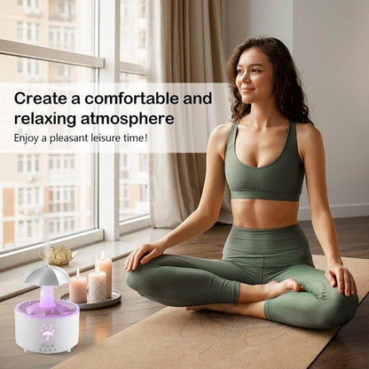 Aromatherapy Humidifier - Umbrella Humidifier - 300ml Rotating Humidifier for Bedroom with Remote Control and Timer - 7-Color LED Humidifier for Living Room or Children's Room - Humidifiers (White) - Image 5