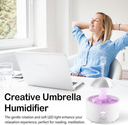 Aromatherapy Humidifier - Umbrella Humidifier - 300ml Rotating Humidifier for Bedroom with Remote Control and Timer - 7-Color LED Humidifier for Living Room or Children's Room - Humidifiers (White) - Image 8