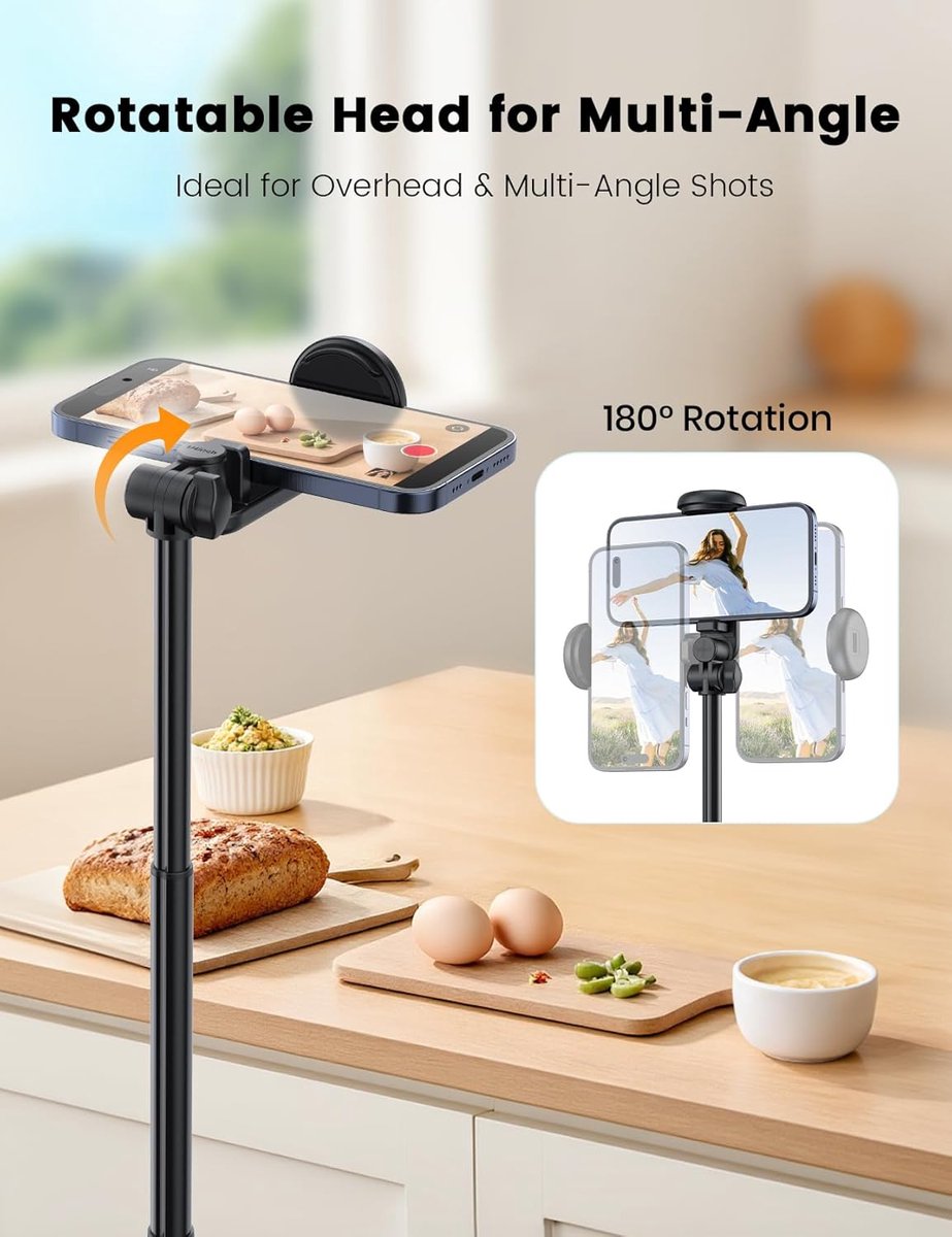 Mobile phone tripod with light, selfie stick tripod compatible with smartphone and GoPro cameras - Image 4