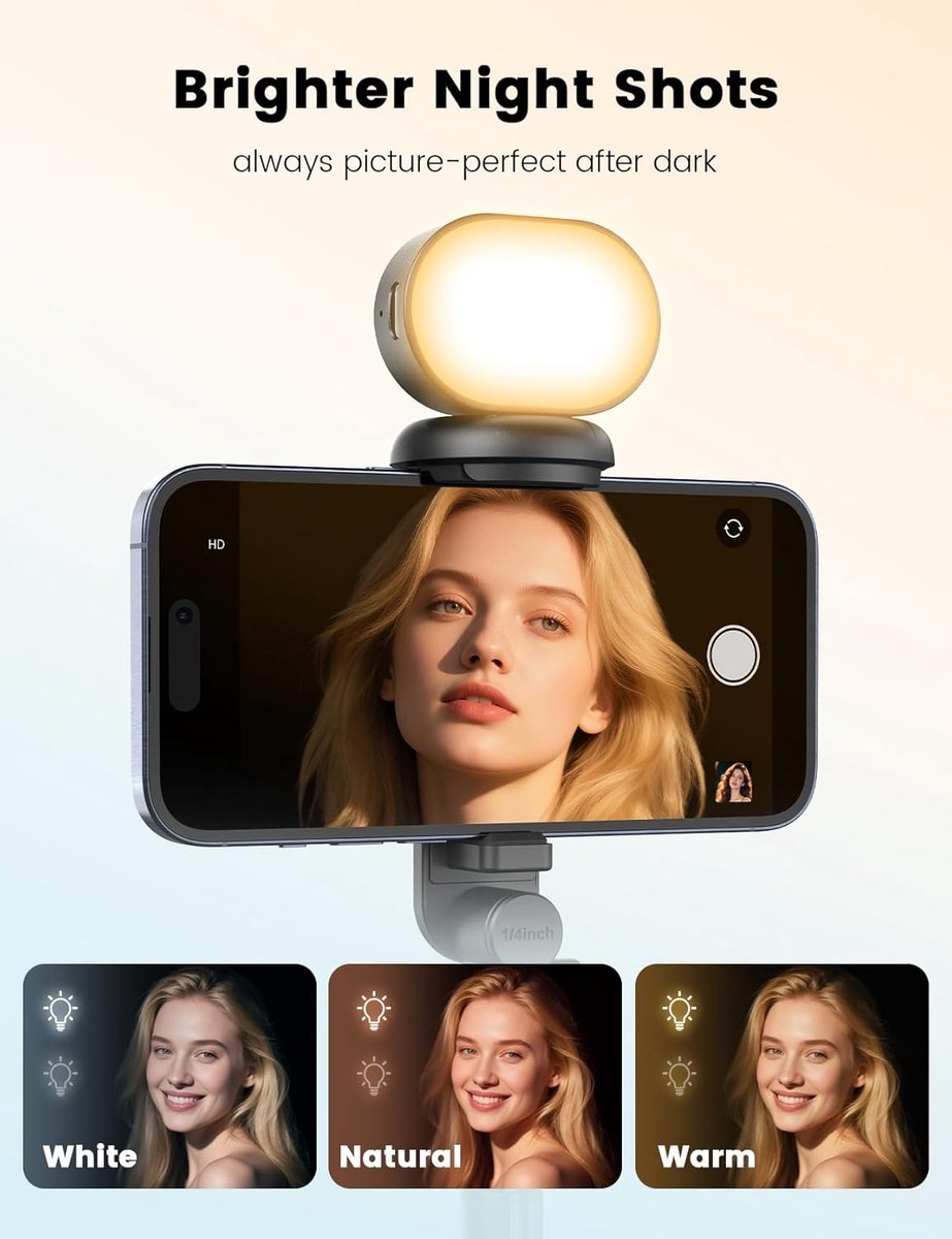 Mobile phone tripod with light, selfie stick tripod compatible with smartphone and GoPro cameras - Image 5
