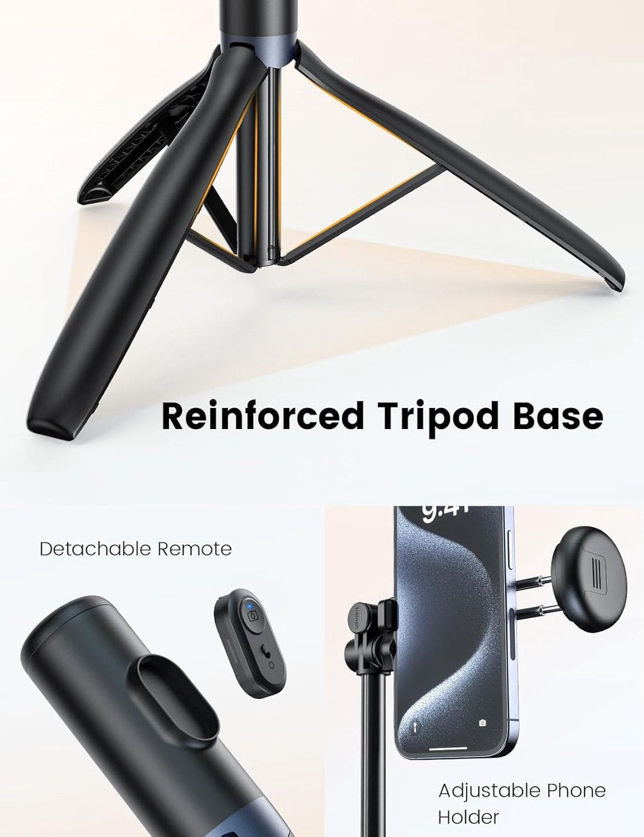 Mobile phone tripod with light, selfie stick tripod compatible with smartphone and GoPro cameras - Image 7