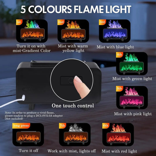 3-in-1 Ultrasonic Air Diffuser, Aromatherapy Humidifier, Auto Shut-Off, Cool Mist, Electric Humidifier for Bedroom with 7 Colored Lights, Gift for Home or Office - Image 5