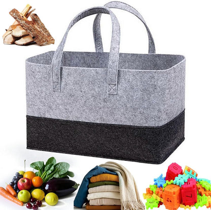 5 pcs Tote bag, shopping bag, foldable shopping basket, large shopping bag, felt tote bag, reusable shopping bag, felt shopping basket, suitable for shopping, travel, storage - Image 2