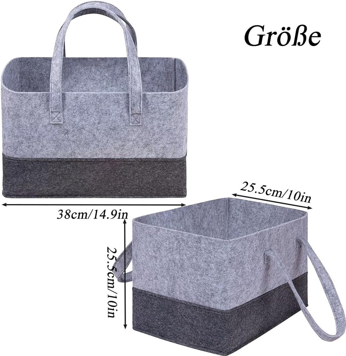 5 pcs Tote bag, shopping bag, foldable shopping basket, large shopping bag, felt tote bag, reusable shopping bag, felt shopping basket, suitable for shopping, travel, storage - Image 3