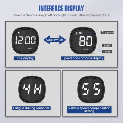 Speedometer - Digital GPS Speedometer - Head-up Display - KMH/MPH - With driver fatigue alert and speed warning - For all vehicles - Image 3