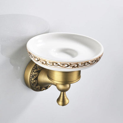 Soap dish - Soap holder - Antique soap dish - Brass ceramic - Wall mounted - Hanging soap dish for shower - Shower/bathroom holder - Image 2