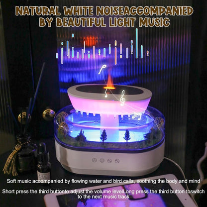 Humidifiers - Aromatherapy Humidifier - Bedroom Humidifier - With 7-Color Night Light and Music - Raindrop Landscape Humidifier - Aroma Diffuser for Essential Oils - Humidifier - Air Humidifier - Wit - Image 4