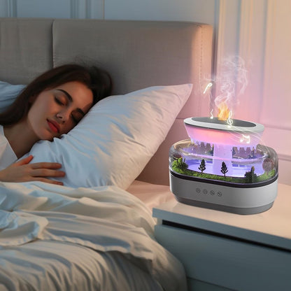 Humidifiers - Aromatherapy Humidifier - Bedroom Humidifier - With 7-Color Night Light and Music - Raindrop Landscape Humidifier - Aroma Diffuser for Essential Oils - Humidifier - Air Humidifier - Wit - Image 5