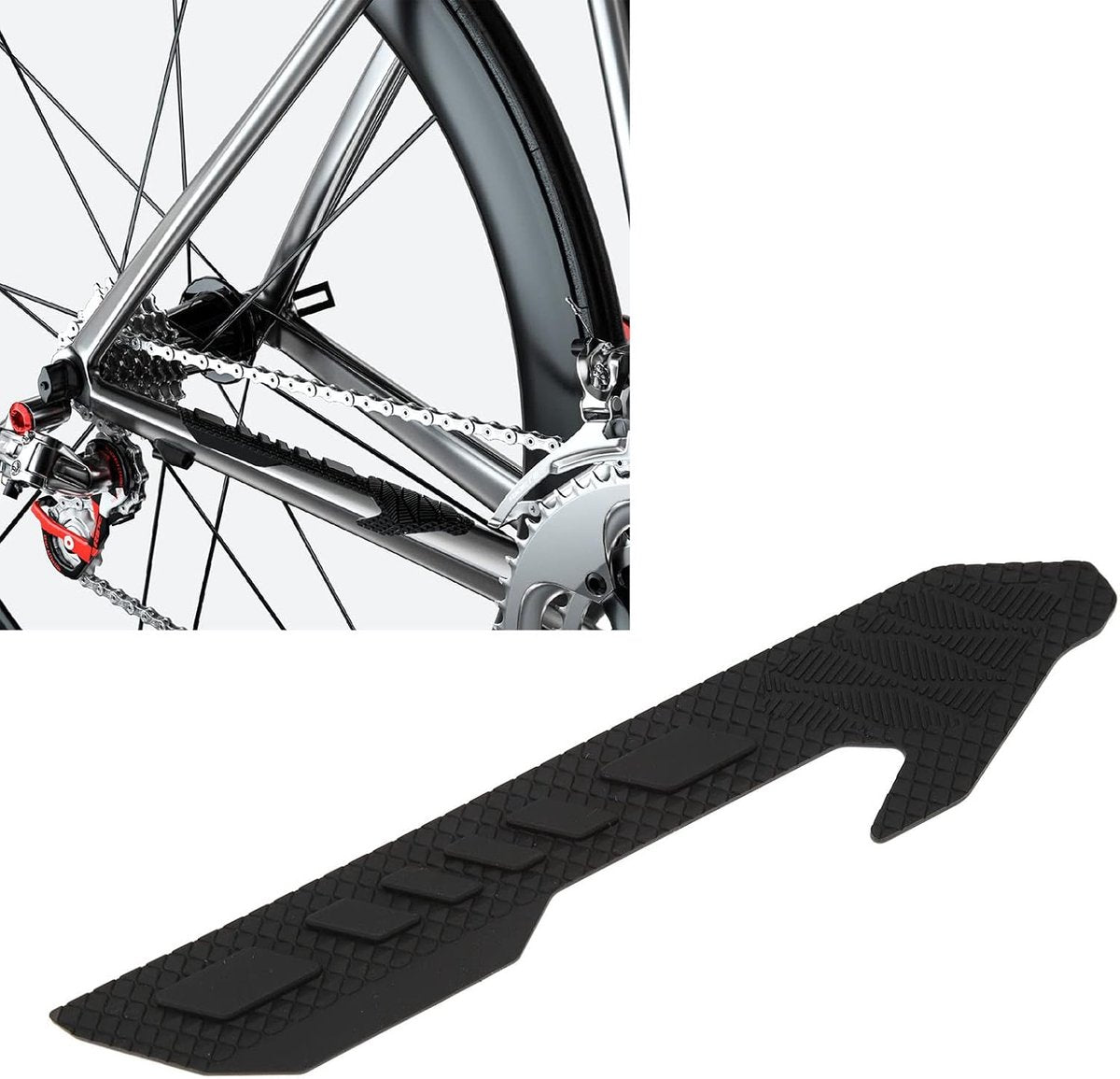 Bicycle chain protector - Silicone chain protector - Road bike chain protector - Protect your bike frame from scratches - Bicycle accessories - Black - 1 piece - Image 3