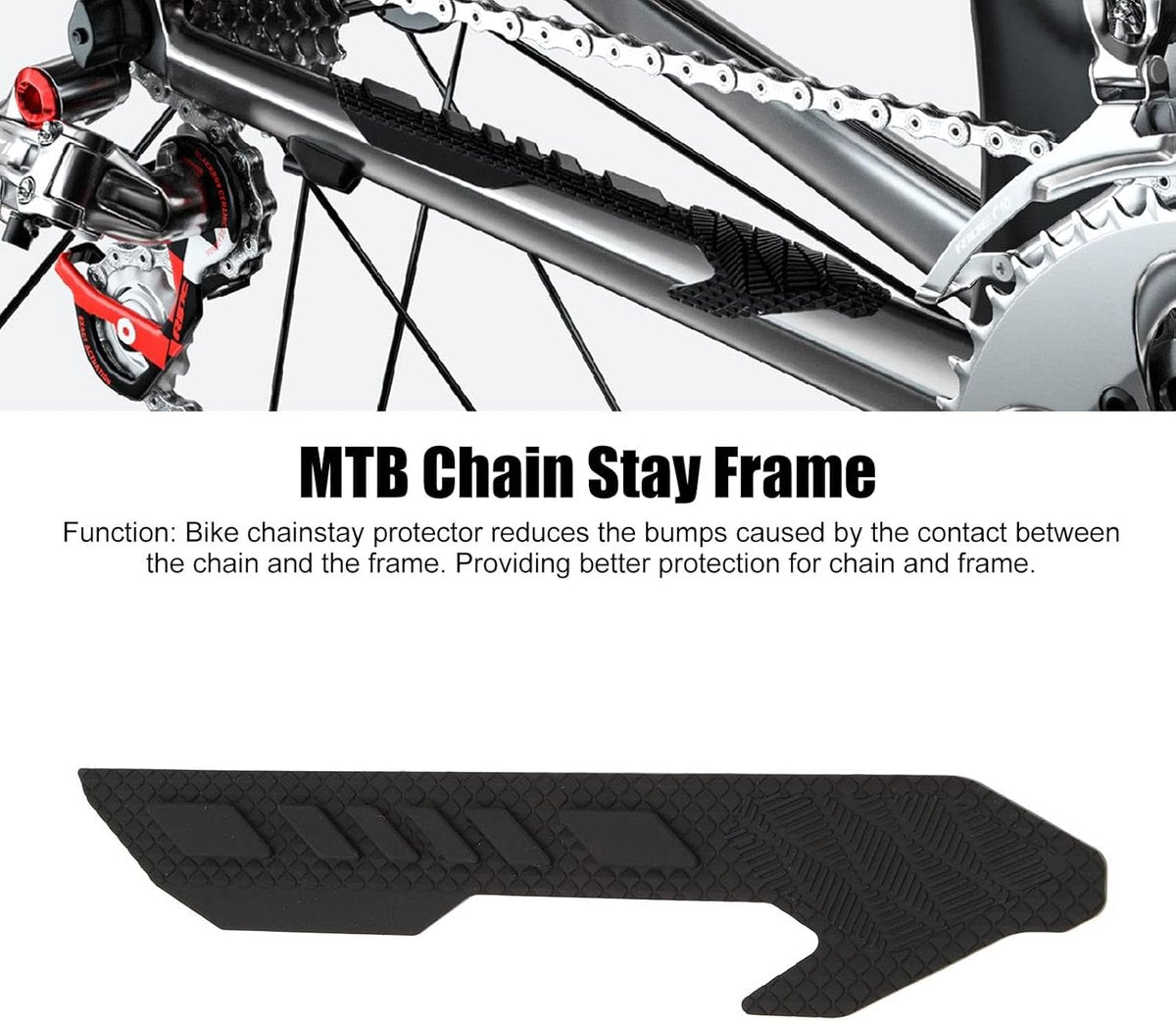 Bicycle chain protector - Silicone chain protector - Road bike chain protector - Protect your bike frame from scratches - Bicycle accessories - Black - 1 piece - Image 6