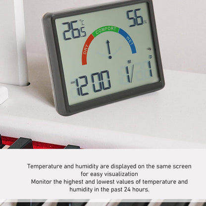 Wekker - Weather Station - Room Thermometer - Digital Alarm Clock - Shower Timer - Kitchen Thermometer - Ultra-Thin Digital Wall Clock - Battery Operated Suction Cup - Suitable for Refrigerators and Walls - Christmas Gift - Black - Image 2