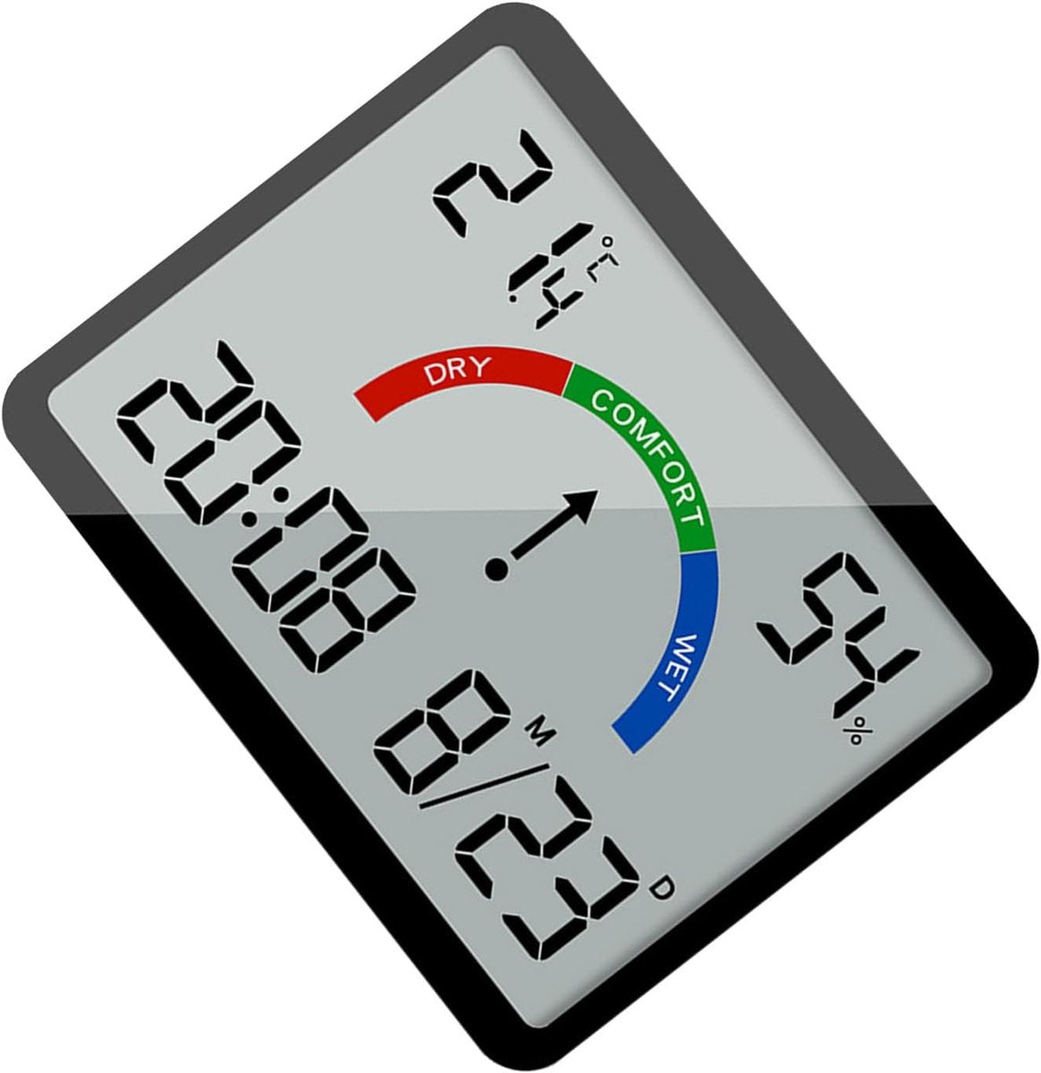 Wekker - Weather Station - Room Thermometer - Digital Alarm Clock - Shower Timer - Kitchen Thermometer - Ultra-Thin Digital Wall Clock - Battery Operated Suction Cup - Suitable for Refrigerators and Walls - Christmas Gift - Black - Image 3