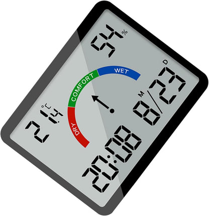 Wekker - Weather Station - Room Thermometer - Digital Alarm Clock - Shower Timer - Kitchen Thermometer - Ultra-Thin Digital Wall Clock - Battery Operated Suction Cup - Suitable for Refrigerators and Walls - Christmas Gift - Black - Image 4