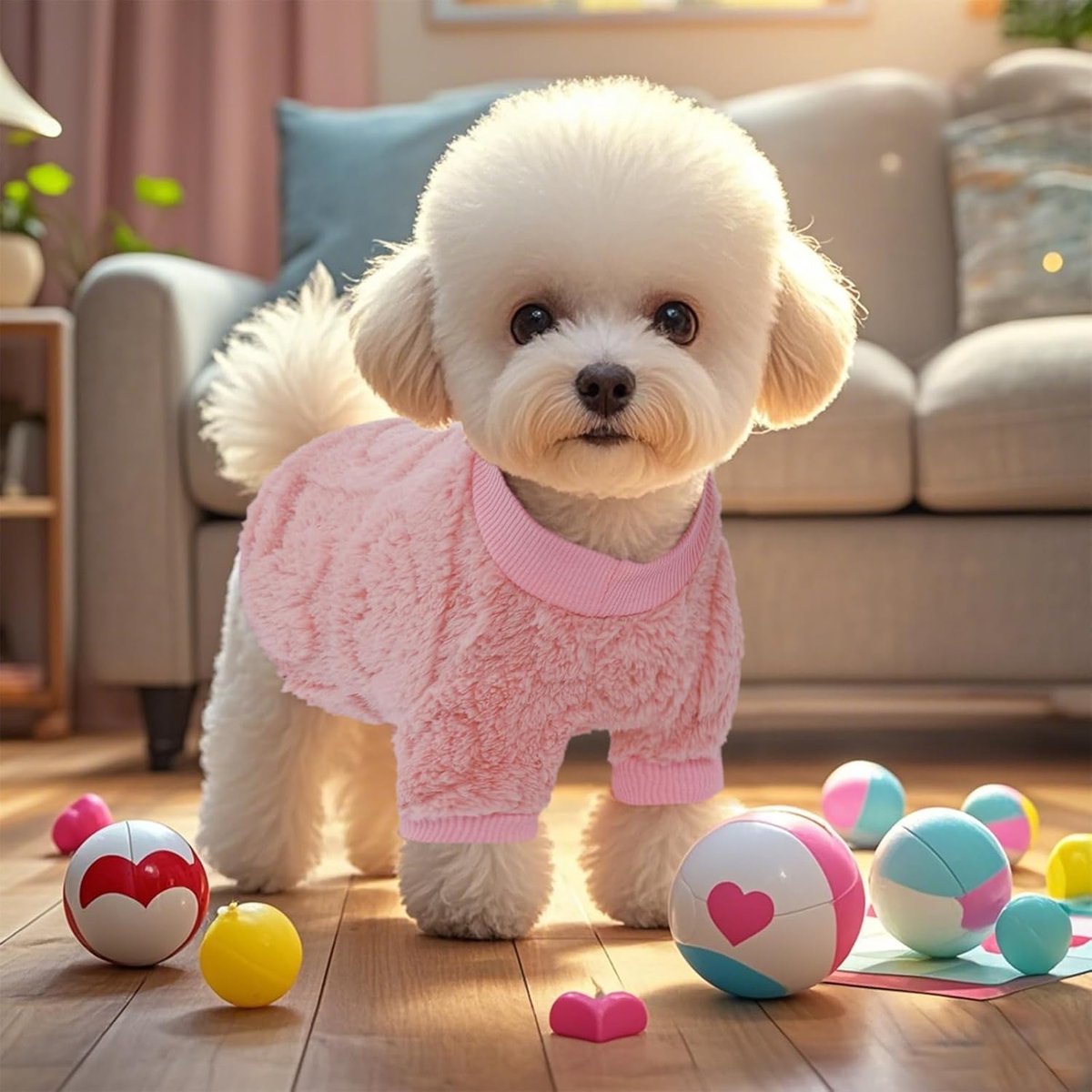 Dog Coat - Dog Sweater - Heart Dog Sweater - Puppy Dog Coat - Christmas Dog Sweater - Perfect for Small and Medium Dogs - Christmas Decorations - Christmas - XL - Image 3